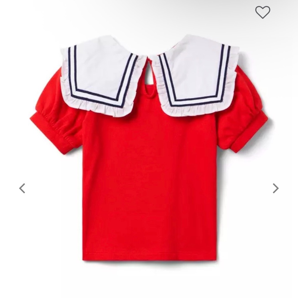 Janie and Jack Red Sailor Collar Blouse - Picture 2 of 7